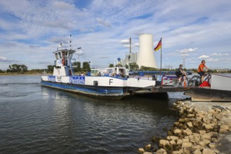 Rheinberg, Duisburg, North Rhine-Westphalia, Germany, Rhine ferry Walsum-Orsoy with STEAG hard