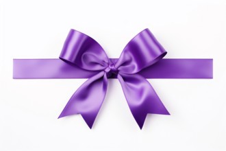 Purple silk ribbon on white background. KI generiert, generiert AI generated