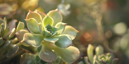 Close up of beautiful succulent plant. KI generiert, generiert, AI generated