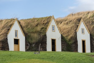 Grass sod houses, peat farm or peat museum Glaumbaer or Glaumbær, Skagafjörður, Norðurland vestra,