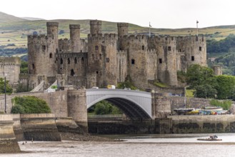 Conwy River and Conwy Castle in Conwy, Wales, Great Britain