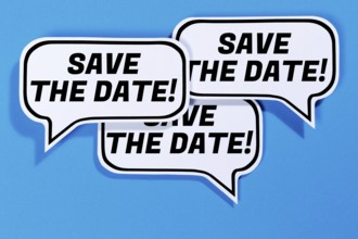 Save the date Date Invitation Appointment in speech bubbles Communication Business concept