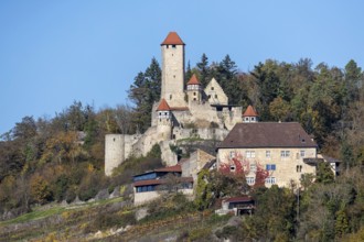 Hornberg Castle, castle of the knight Götz von Berlichingen. Landmark of Neckarzimmern and one of