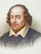 William Shakespeare, 1564, 1616, English poet, playwright and actor. From the book Gallery of