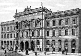 The Royal Conservatory of Music in Leipzig, Germany, 1890, Historical, digital reproduction of an