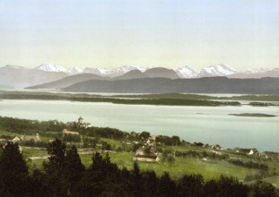 Molde, in the Norwegian Fylke More og Romsdal, Norway, View from 1885, Historical, digitally