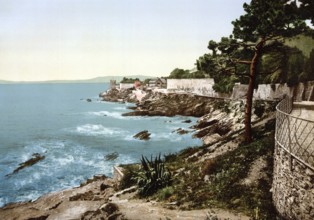 Die Klippen, Nervi, Genua, Italien, The cliffs, Genoa, Italy, Historical, digitally restored