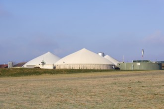 Symbolic image, energy transition, biogas plant near Backnang, arable farming, field,