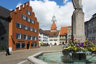 Town Hall and Minster, Überlingen, Lake Constance, Baden-Württemberg, Germany, Europe