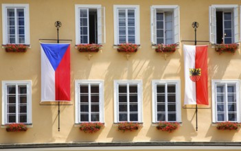 Town hall façade, on the market square of Cheb, Cheb, Egerland, Czech Republic, Czech Republic,