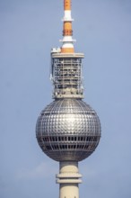 Television tower, close-up view of the tower sphere. At 368 metres high, this architectural sight