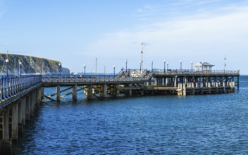 Swanage Pier and Swanage Bay, Swanage, Dorset, England, United Kingdom, Europe