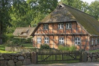 Heidemuseum Dat ole Huus, Low German hall house, Wilsede, Bispingen, Lüneburg Heath, Lower Saxony,