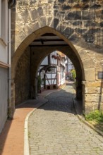 Alley, archway, Kehrwiederturm, Hildesheim, Lower Saxony, Germany, Europe