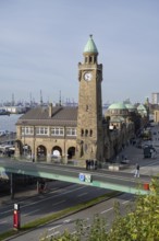 Clock tower, Landungsbrücken, St. Pauli, Hamburg, Germany, Europe