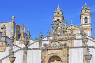 Monumental baroque stairway leading Bom Jesus do Monte church, Braga, Minho Province, Portugal,