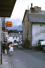 Historic building and streets in the village of Mont Louis, Occitania, France, 1973, Europe