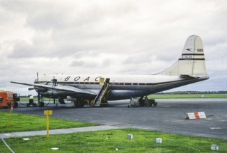 Boeing B377 Stratocruiser BOAC G ALSD Aircraft named Caseopiac 1952 Location unknown possibly