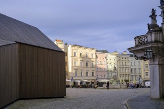 Residenzplatz, with new cathedral building, Old Town, Passau, Lower Bavaria, Bavaria, Germany,