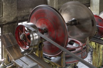 Transmission drive in a former drop forge, Industrial Museum, Sicharchard Str. Lauf an der Pegnitz,