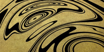 Golden swirl artistic design, gold glitters, black lines, trendy style