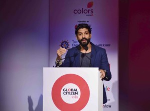 Bollywood actor Farhan Akhtar press conference launch Global Citizen Festival Global Education