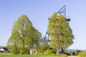 Observation tower on the Rathmannsdorfer Höhe in Rathmannsdorf, Saxon Switzerland, Saxony, Germany,