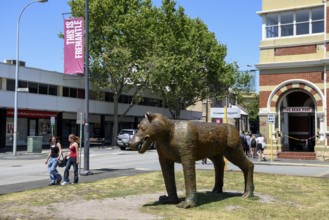 Bronze sculpture of a chimera by Susan Flavell, hybrid creature with body parts of various animals,