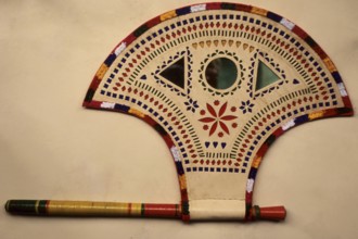 Colourful leather fan, khavda, gujarat, india