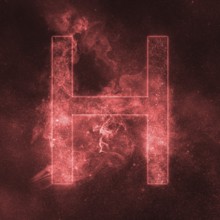 Letter H alphabet symbol. Space Letter, Night Sky Letter