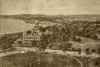 Vintage photo of headquarter building, mumbai, maharashtra, india, asia