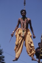 Worshiper of Tamil lord kartikeya Thaipusam festival, Mahim, Maharashtra, India, Asia