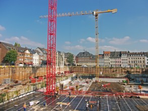 Düsseldorf, major construction site, Ratinger Straße, residential buildings