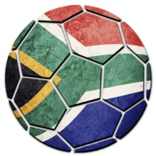 Soccer ball national South Africa flag. South Africa football ball