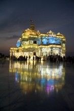 Illumination prem mandir, mathura, uttar pradesh, india, asia