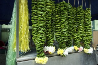 Flower garland for sale hanuman temple, kuala lumpur, malaysia, asia