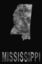 Map of Mississippi made of smoke, Air pollution, ecology