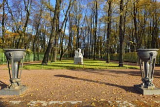 Landscape in summer garden, St-Petersburg, Russia, Europe