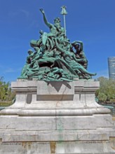 Düsseldorf, Ständehaus, sculpture in front of the north façade, Father Rhine and his daughters