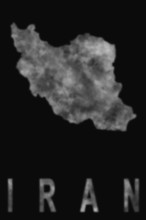 Map of Iran made of smoke, Air pollution, ecology