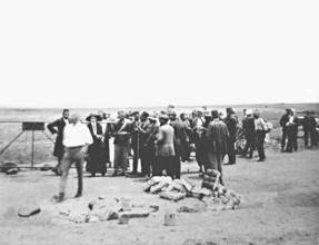 Striking Indian mineworkers, led by Mahatma Gandhi, during their march from Newcastle to the