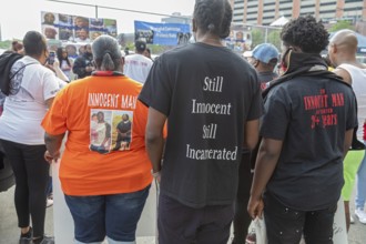 Detroit, Michigan, Family and friends of prisoners they say were wrongfully convicted rally outside