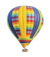 Hot air balloon isolated on a white background