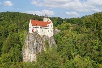 Prunn Castle, hilltop castle, first mentioned in 1037, stands on steep limestone cliff on