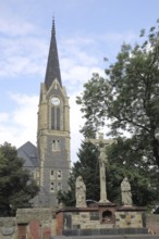 St. Peter's Church in the Neo-Renaissance and Crucifixion Group, Jesus Cross, City Centre, Main,