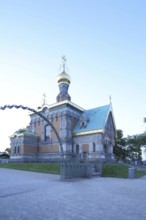 Russian Chapel on Mathildenhöhe, light atmosphere, Darmstadt, Bergstrasse, Hesse, Germany, Europe