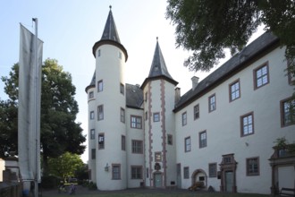 Late Gothic castle built c. 1340 in Lohr am Main, Lower Franconia, Franconia, Spessart, Bavaria,