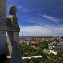 New Town Hall, panoramic view from the town hall tower in north direction, Hanover, Lower Saxony,