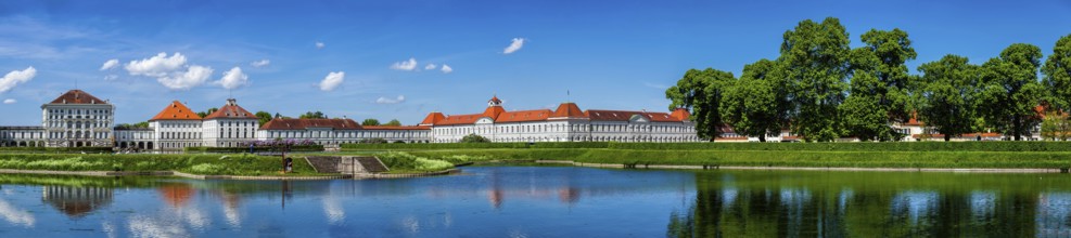 MUNICH, GERMANY, MAY 8, 2012: Panorama of Nymphenburg Palace (Schloss Nymphenburg) . This Baroque