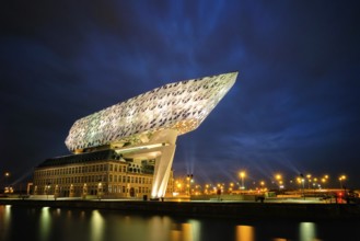 ANTWERP, BELGIUM, MAY 27, 2018: Port authority house (Porthuis) designed by famous Zaha Hadid